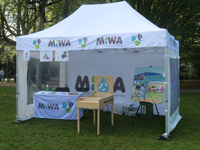 Tente promotionnelle avec personnalisation pour MiWa.