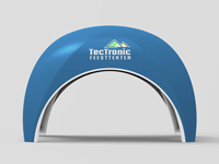 Tente gonflable: rapidement installé et imprimé entièrement selon vos souhaits