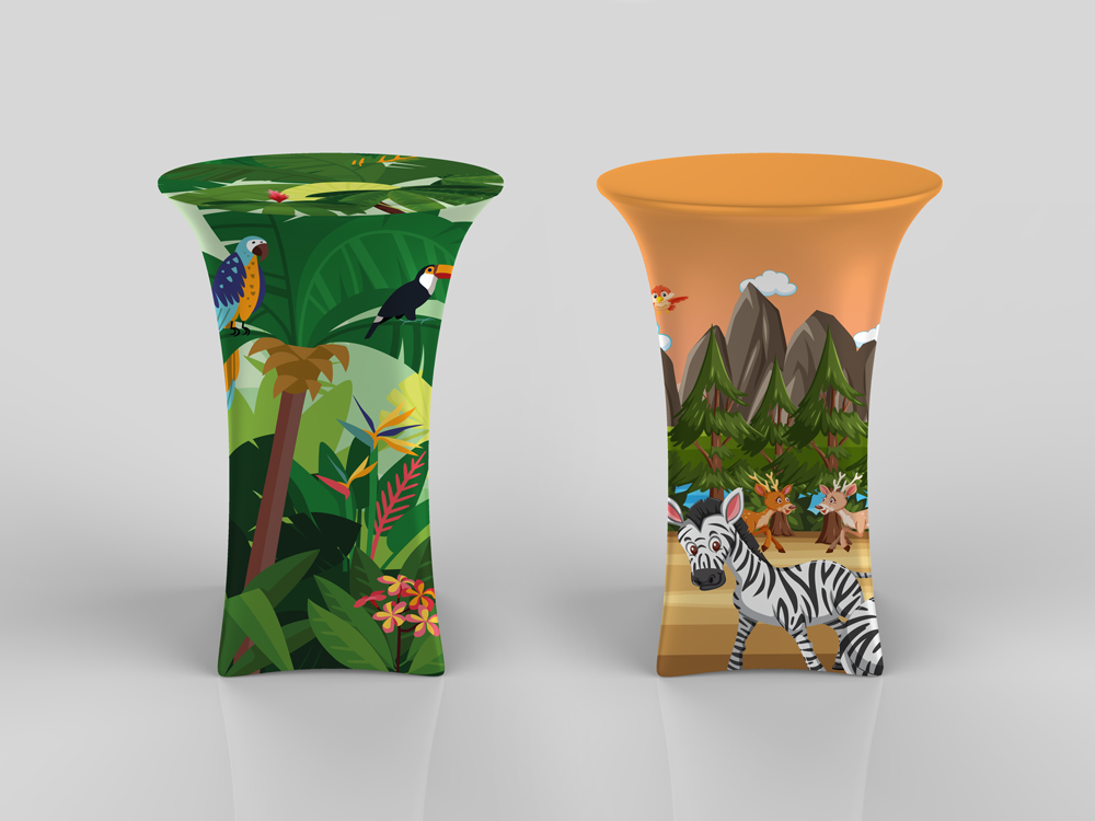 TecTronic housse extensible pour mange-debout: impression d'oiseaux et forêt