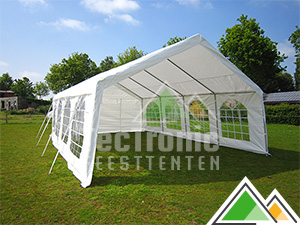 Tente de réception 3x6m semi professionnelle blanc tonnelle de jardin 