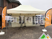 La commune de Duiven (Pays-Bas) a choisi pour une tente pliante 3x4,5 ecru