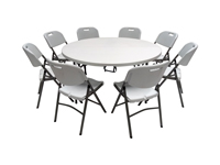 Table ronde Ø 150 cm, pliable