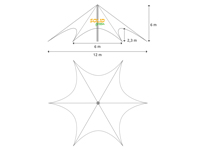 Dimensions tente étoile 12 m