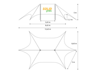 Dimensions tente étoile Twin 10 m