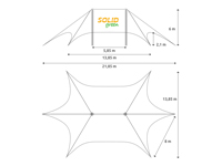 Dimensions tente étoile Twin 16 m