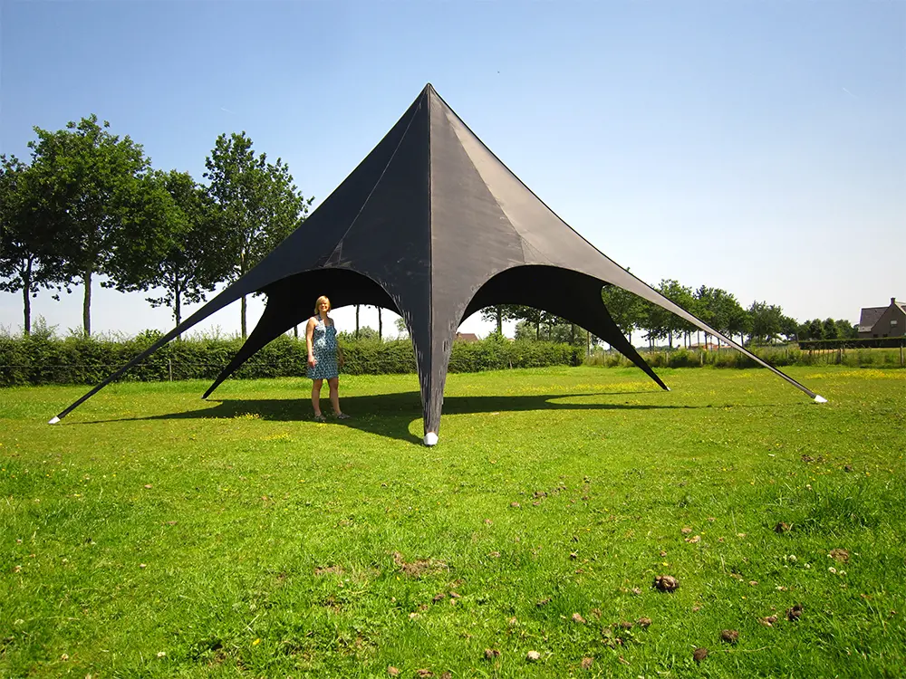 Stertent 16 meter in kleur zwart