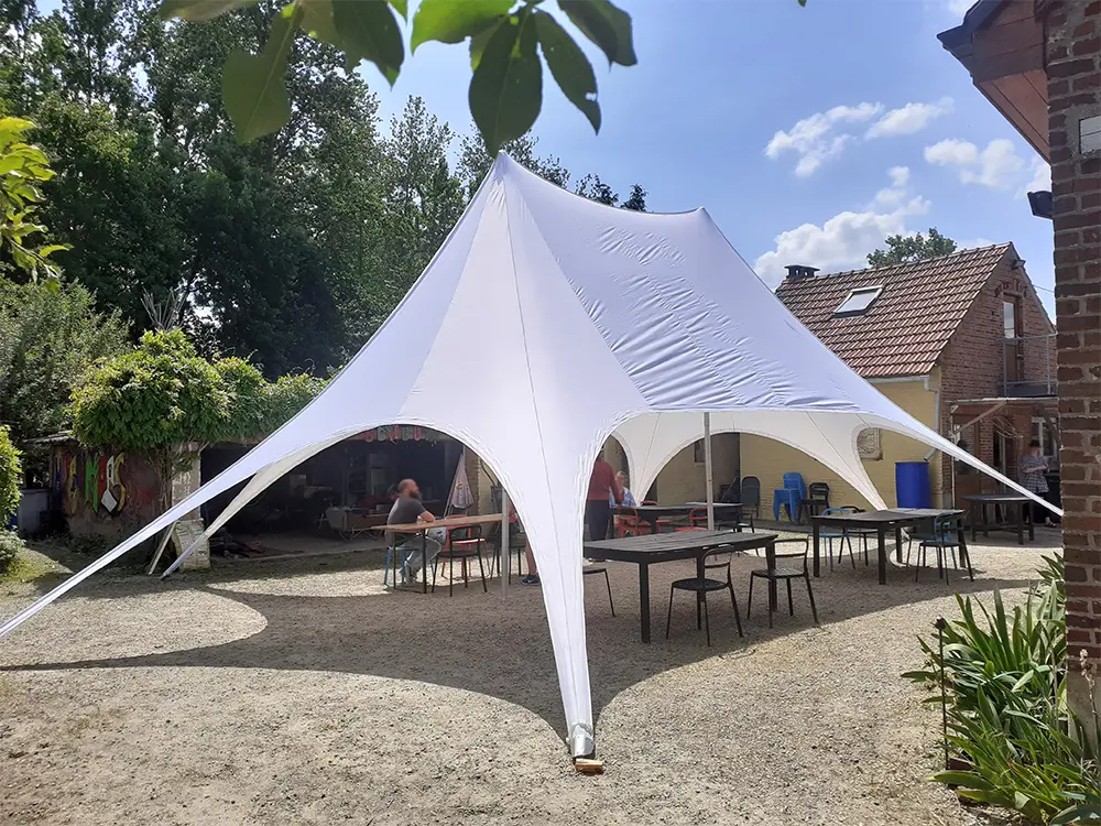 Dubbele stertent 16m wit
