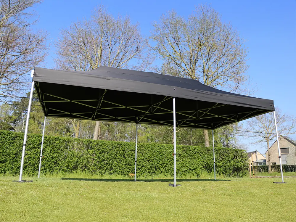 Vouwtent 3 x 6 m s40 frame met zwart dakzeil