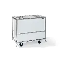 Mobiele transportkar voor bakfrigo’s met stevig frame en wielen