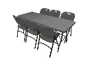 Buffettafels 180 cm met 6 klapstoelen pro