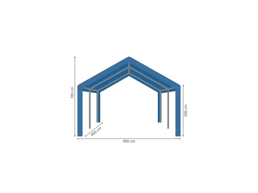 Partytent 4 x 4 m afmetingen