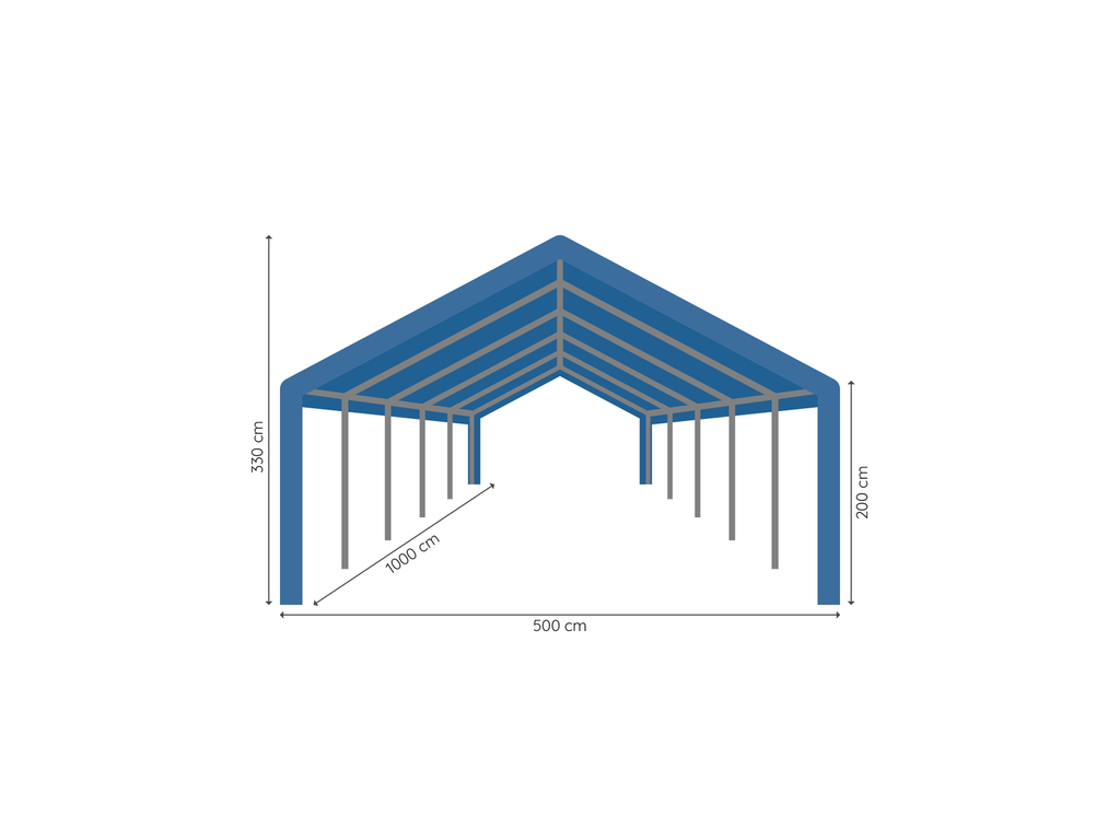 Partytent 5 x 10 m afmetingen
