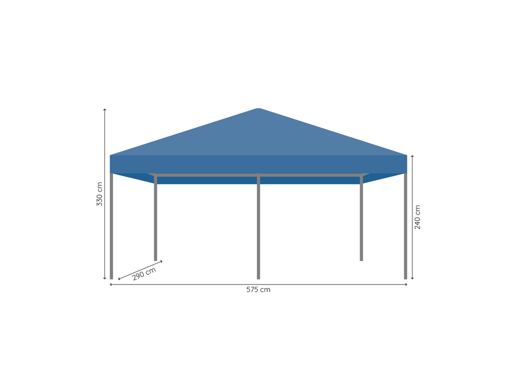 Vouwtent 3 x 6 m S30 afmetingen