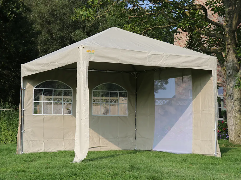 Professioneel paviljoentje 3x3 in beige kleur
