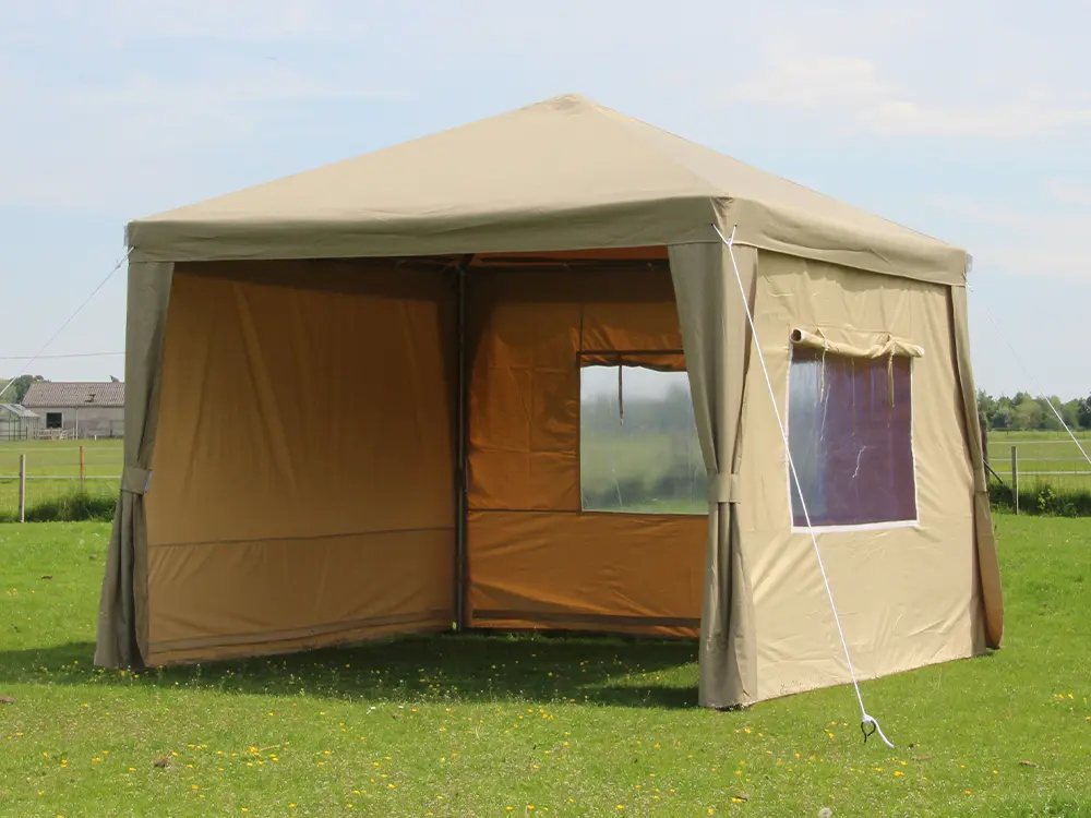 Polyester partytent 3x3 met complete zijwandenset (andere kleurencombinatie)