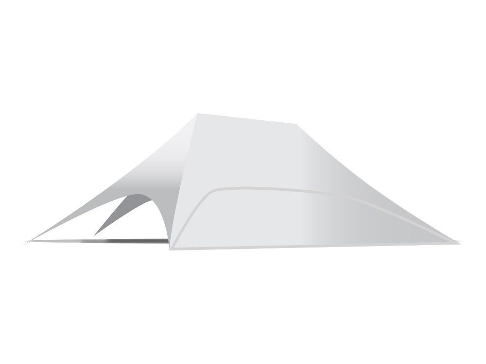 Pièce tente étoile twin 10 m : paroi polyester pleine (côté long)