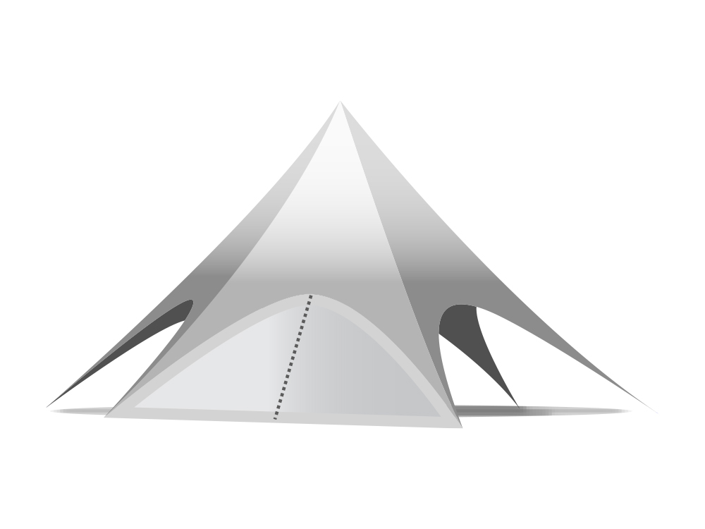 Pièce tente étoile 12 m : paroi pvc - blanc