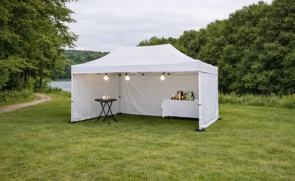 Fin de série: tente pliante 3 x 4,5 m Solid 50 pvc blanc