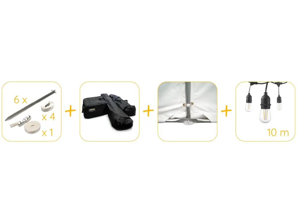 Pack avantage pour tonnelle 4 x 4 m pvc pro 50 (HQ)