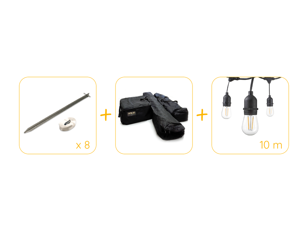 Pack avantage pour tonnelle 4 x 8 m polyester/pvc basic