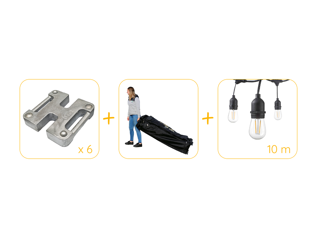 Pack avantage pour tente pliante 4 x 8 m Solid 50