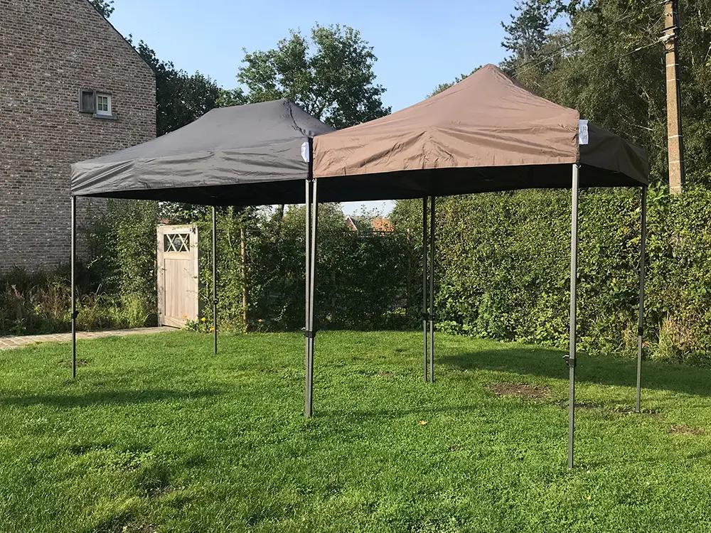 Tente pliante 3x3 m Solid 30 marron (taches noires)